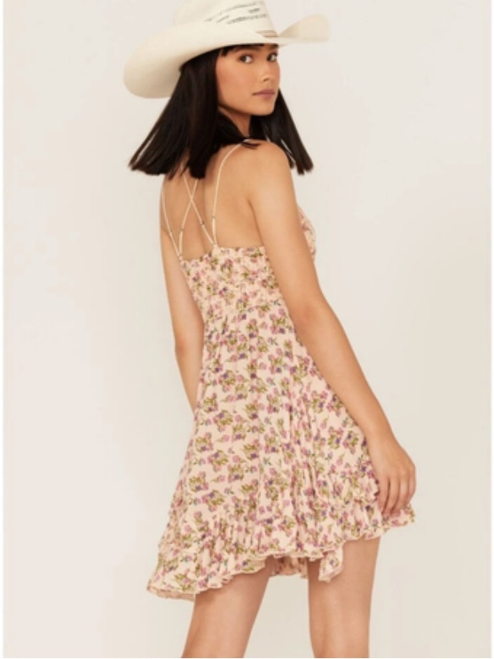 Free People Adella Slip Mini Dress Floral Lace Boho FP One Cottagecore - Picture 2 of 6